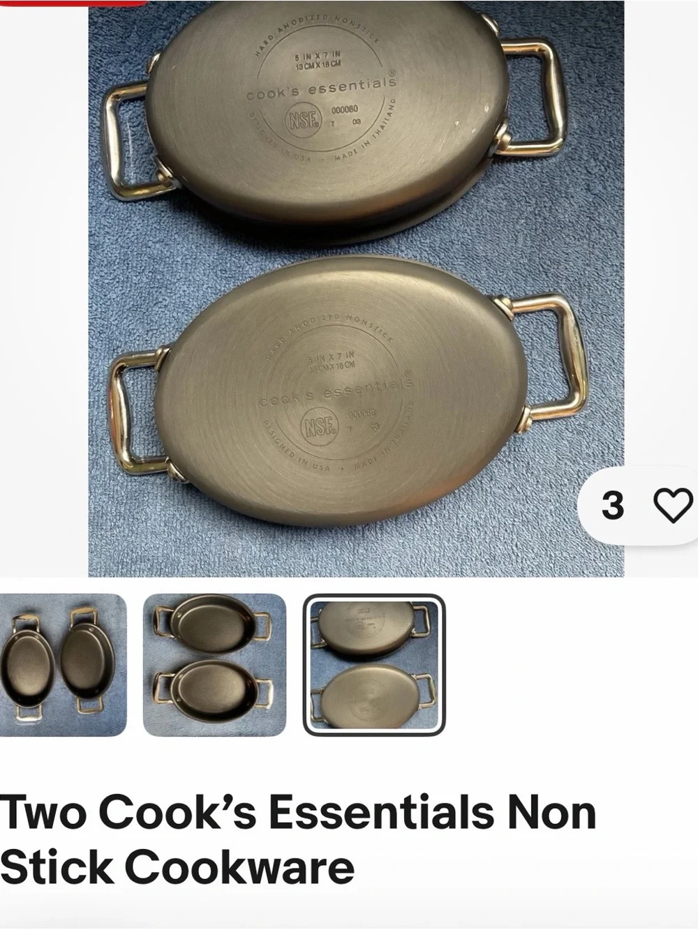 Bronze Nonstick Oval Serving Pan (Set of 2)